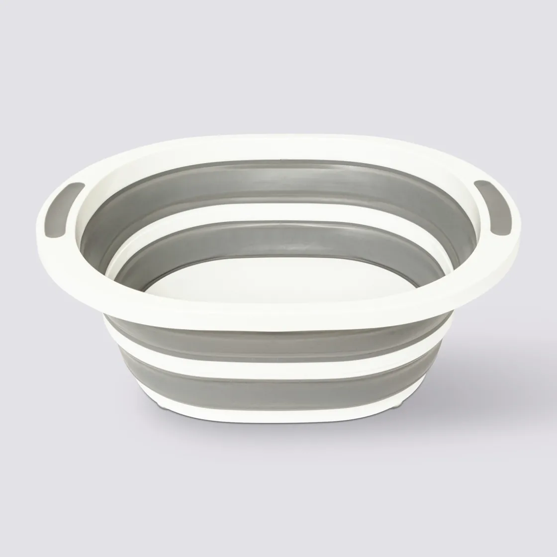 5five Bassine rétractable avec bouchon 8L, Gris et blanc