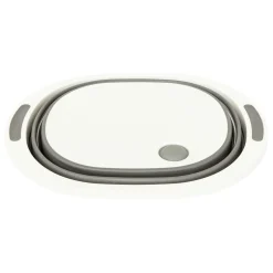 5five Bassine rétractable avec bouchon 8L, Gris et blanc