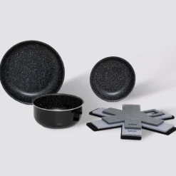 5five Batterie de cuisine en aluminium pressé, 3 pièces + 6 protections