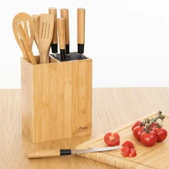 5five Bloc 5 couteaux & 5 ustensiles, manche bambou