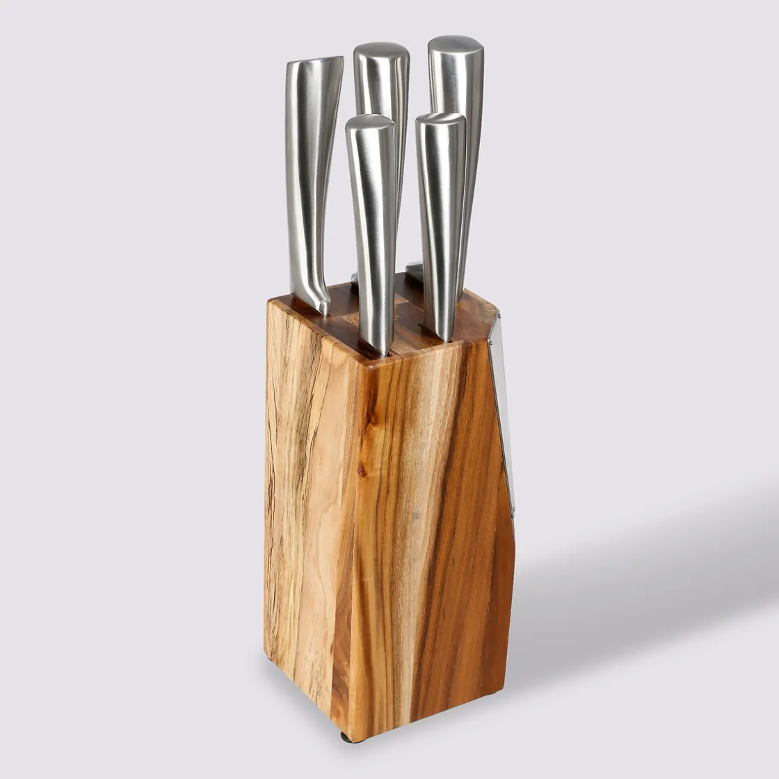 5five Bloc 5 couteaux, support acacia