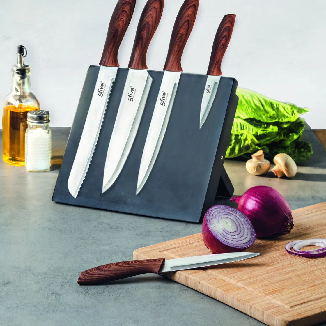 5five Bloc aimanté avec 5 couteaux, Noir