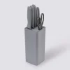 5five Bloc de 5 couteaux et ciseau, Gris