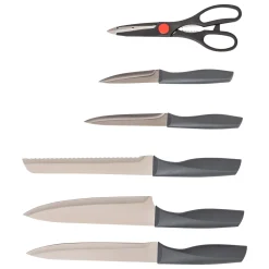 5five Bloc de 5 couteaux et ciseau, Gris