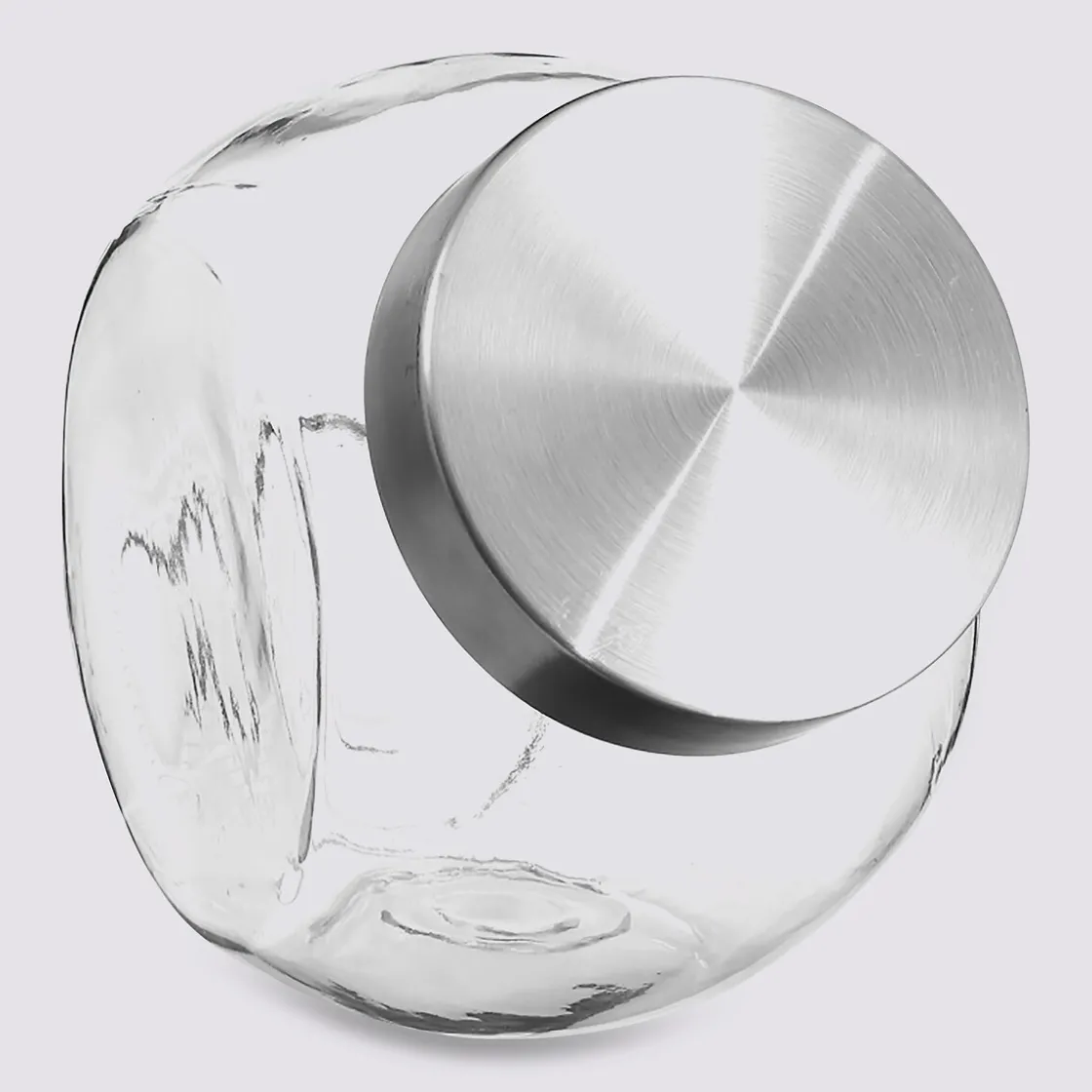 5five Bocal verre à bonbons couvercle inox 1,5L