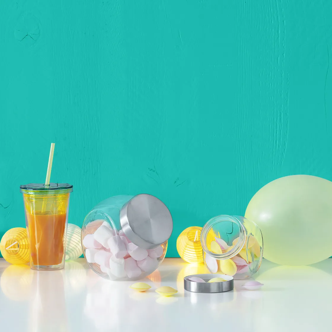 5five Bocal verre à bonbons couvercle inox 1,5L