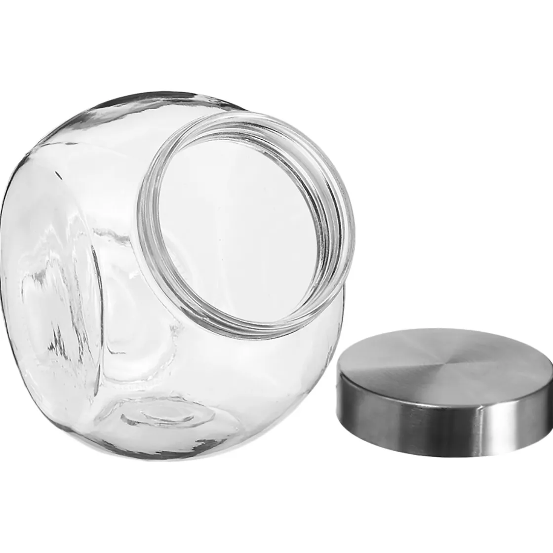 5five Bocal verre à bonbons couvercle inox 1,5L