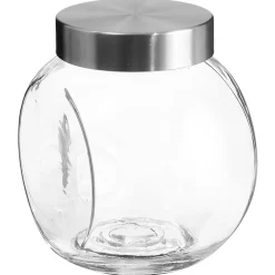 5five Bocal verre à bonbons couvercle inox 1,5L