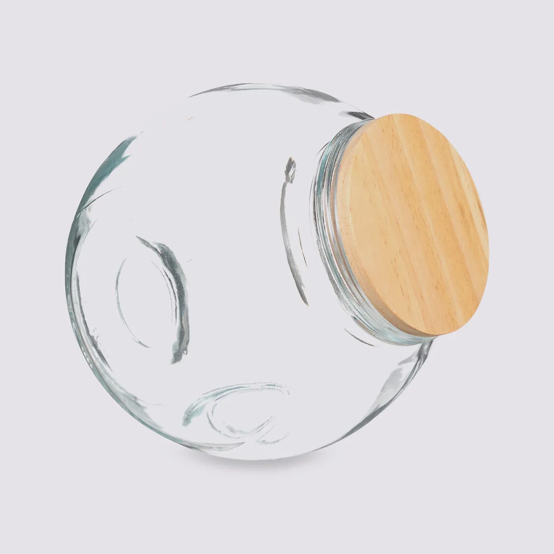 5five Bocal verre à bonbons couvercle bois 1,5L