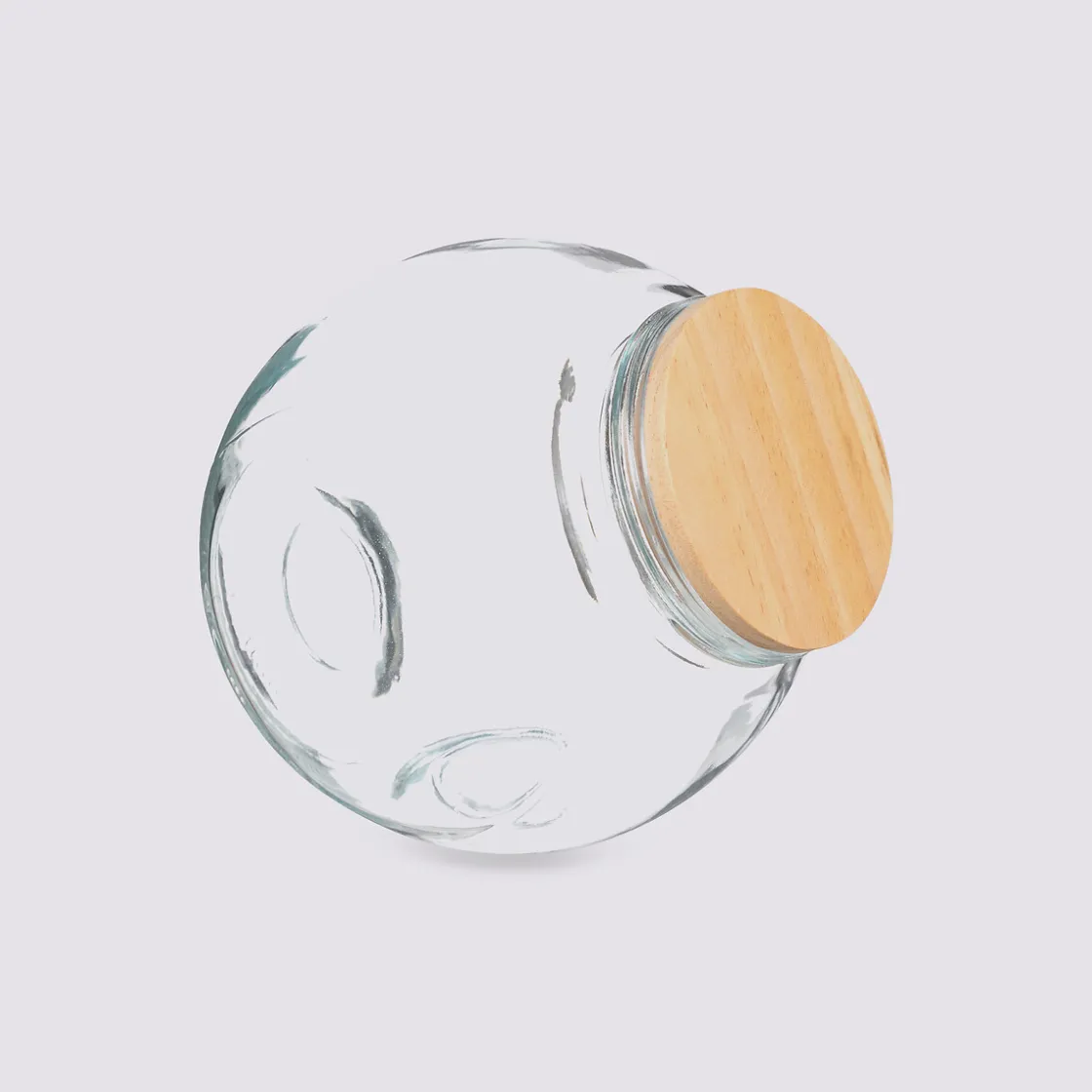 5five Bocal verre à bonbons couvercle bois 650ml