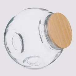 5five Bocal verre à bonbons couvercle bois 2,1L