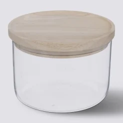 5five Bocal verre avec couvercle hermétique hévéa, 0,65L