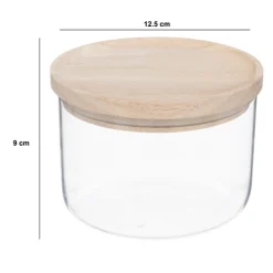 5five Bocal verre avec couvercle hermétique hévéa, 0,65L