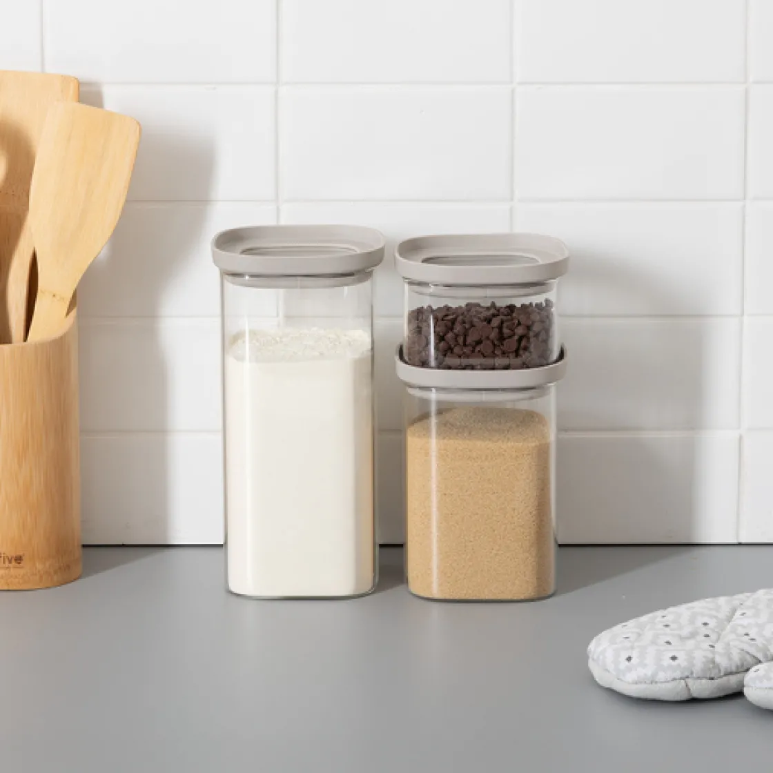 5five Bocal verre avec couvercle hermétique 1L