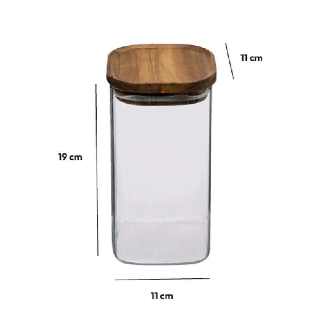 5five Bocal verre couvercle acacia 1,3L