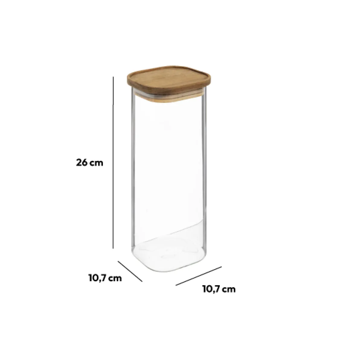 5five Bocal verre couvercle acacia 2L