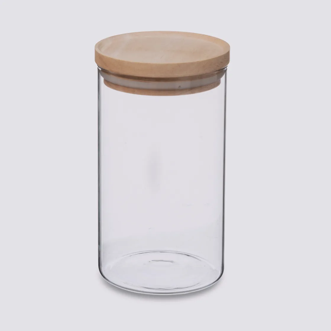 5five Bocal verre couvercle bois 1L