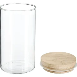 5five Bocal verre couvercle bois 1L