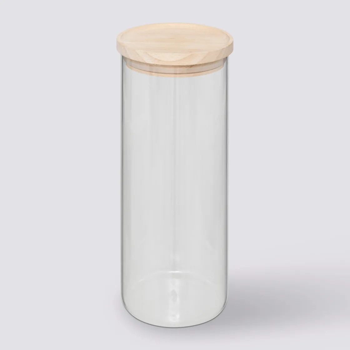 5five Bocal verre couvercle bois 1,6L