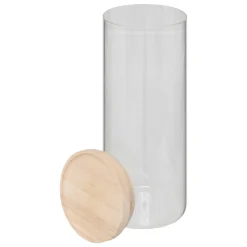 5five Bocal verre couvercle bois 1,6L