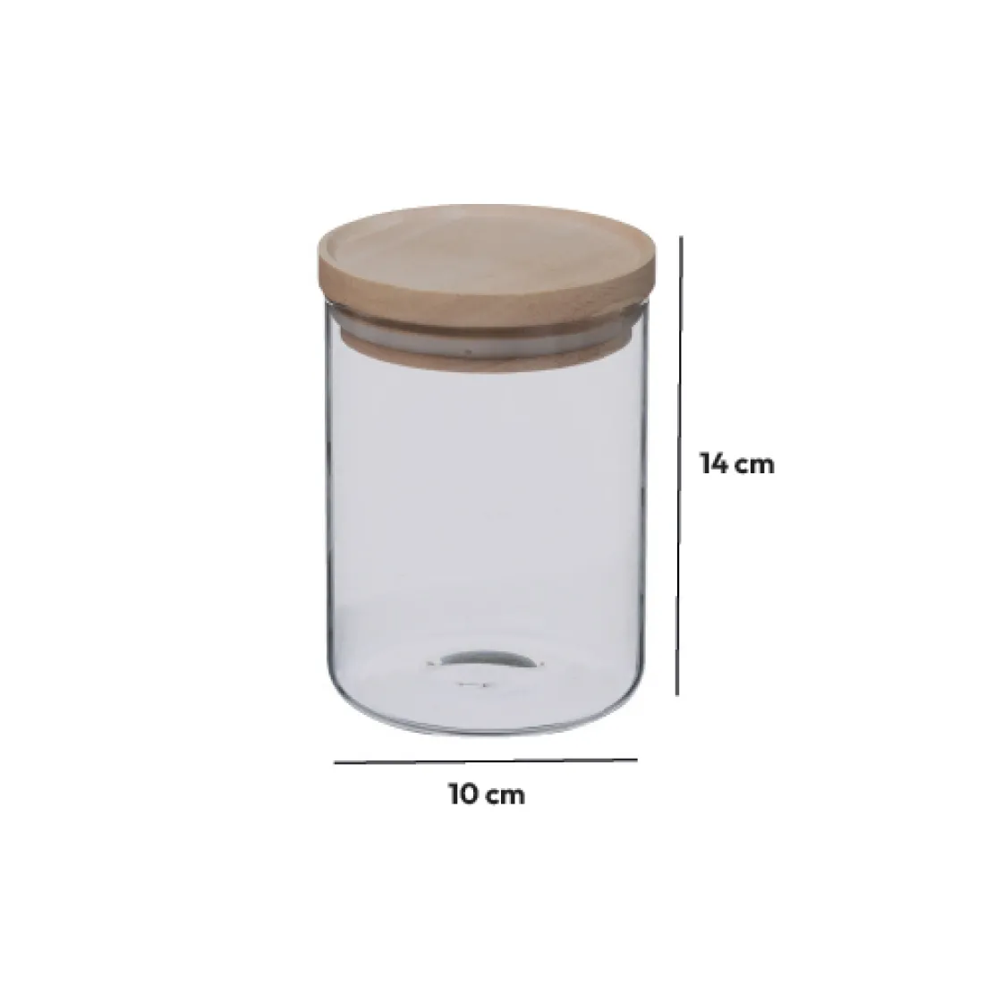 5five Bocal verre couvercle bois 0,6L