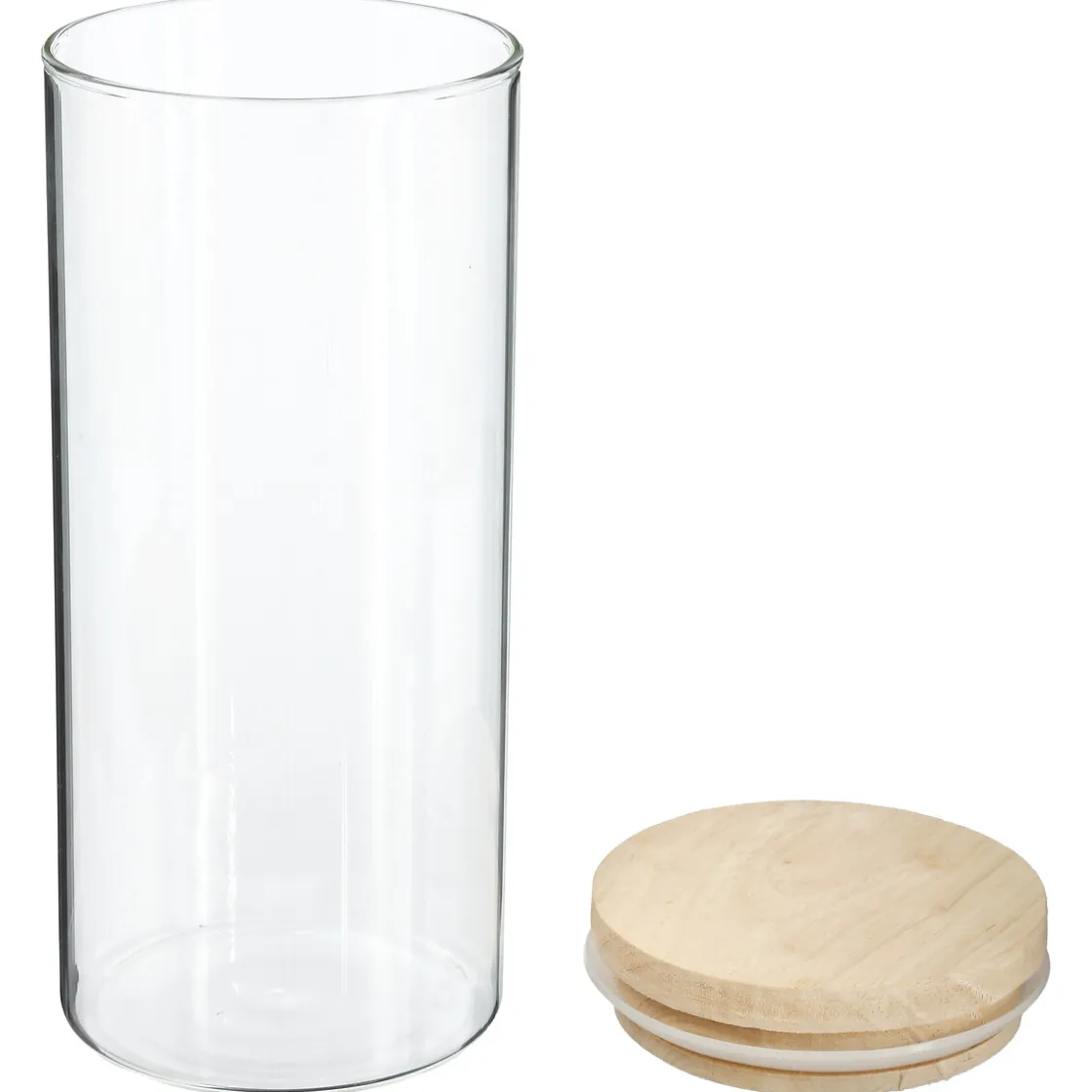 5five Bocal verre couvercle bois 1,3L