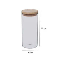 5five Bocal verre couvercle bois 1,3L