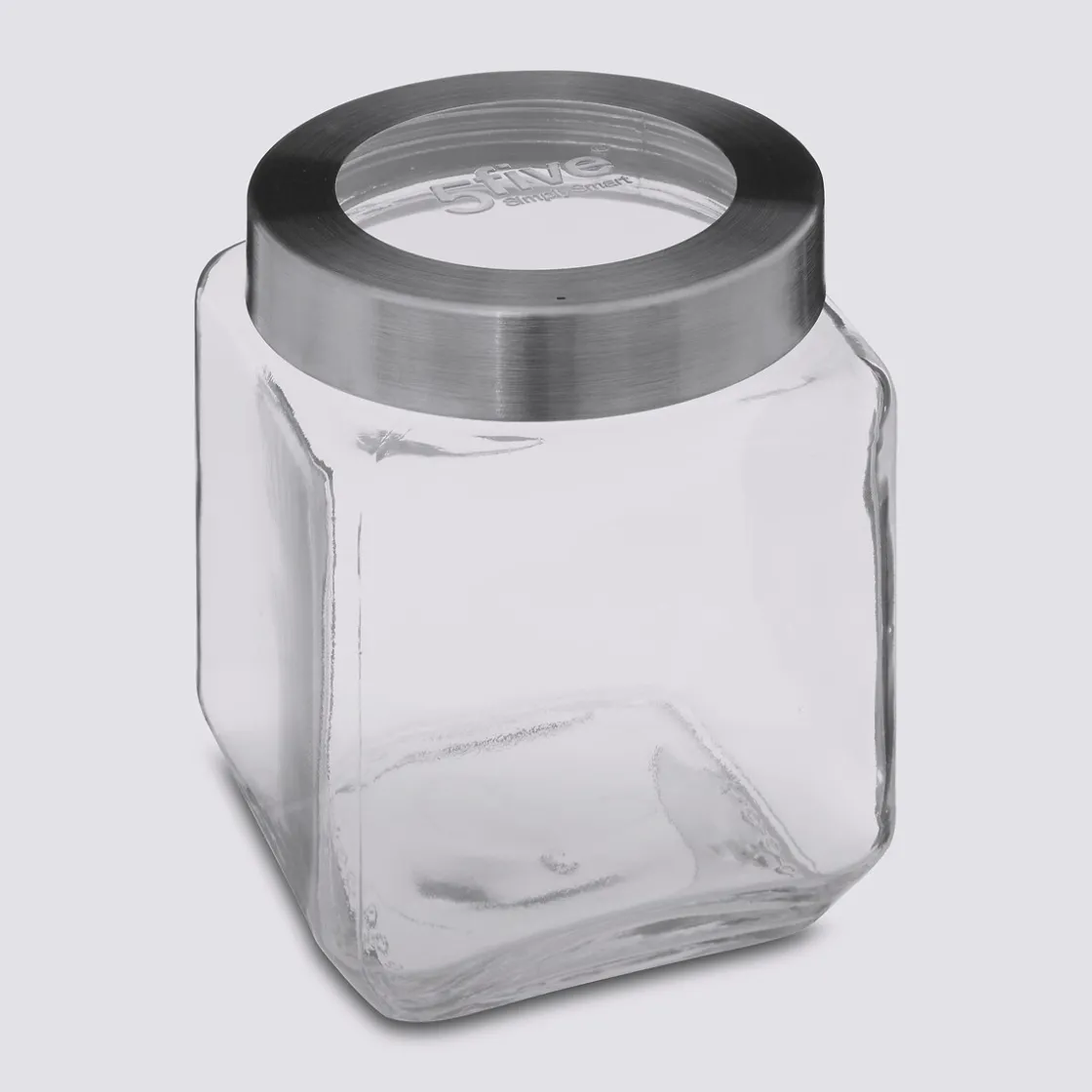 5five Bocal verre couvercle contour acier 1,2L