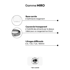 5five Bocal verre couvercle contour acier 0,8L