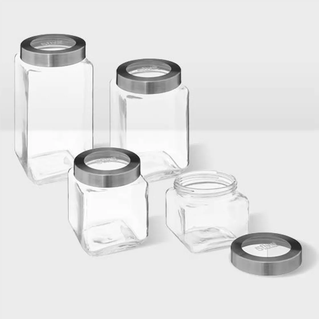 5five Bocal verre couvercle contour acier 1,6L