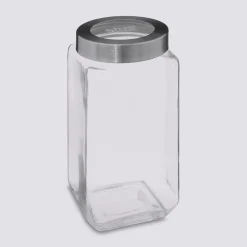 5five Bocal verre couvercle contour acier 2L