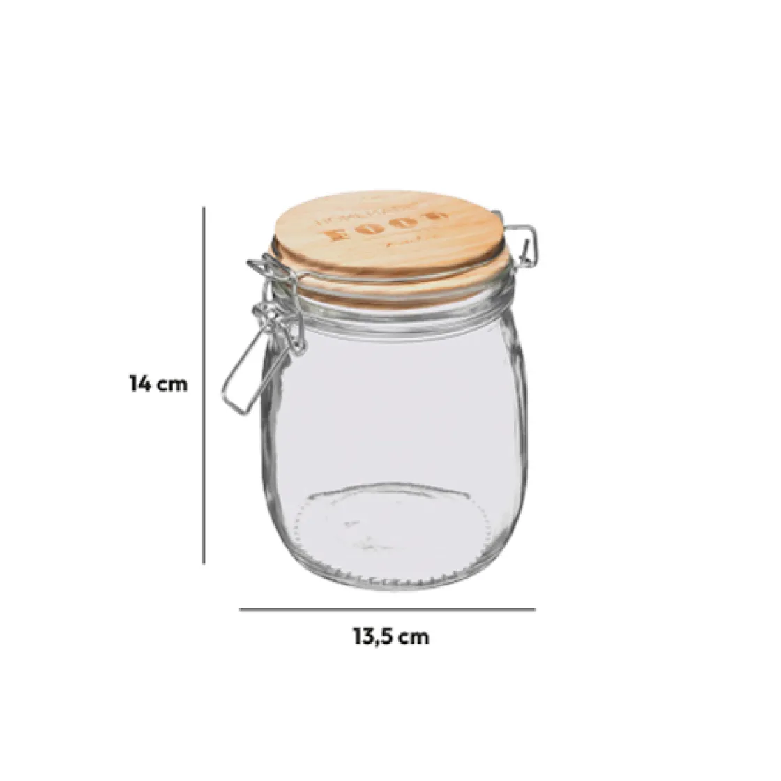 5five Bocal verre couvercle pin, 0,75L