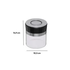 5five Bocal verre couvercle push inox 0,7L