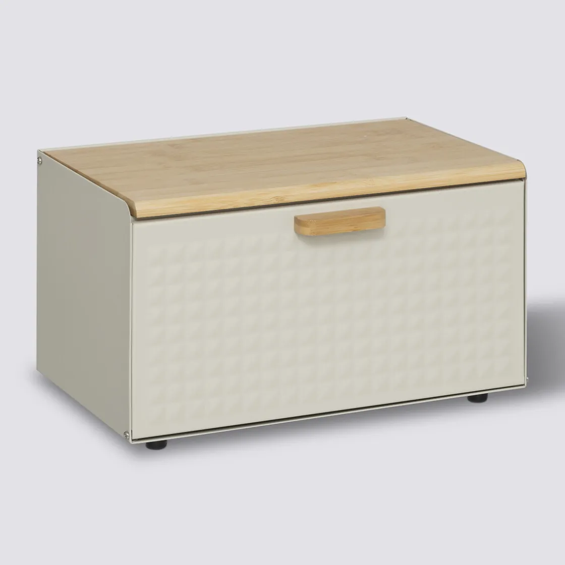 5five Boite à pain métal et bambou 35,5 cm, Noir