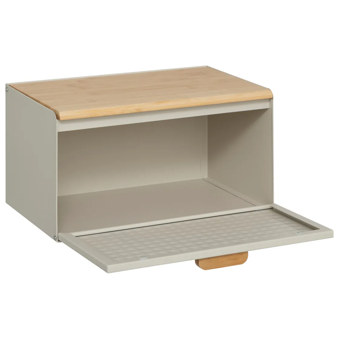 5five Boite à pain métal et bambou 35,5 cm, Noir