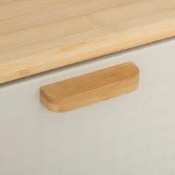 5five Boite à pain métal et bambou 35,5 cm, Noir