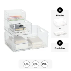 5five Boite de rangement pliable et empilable, 7,5L