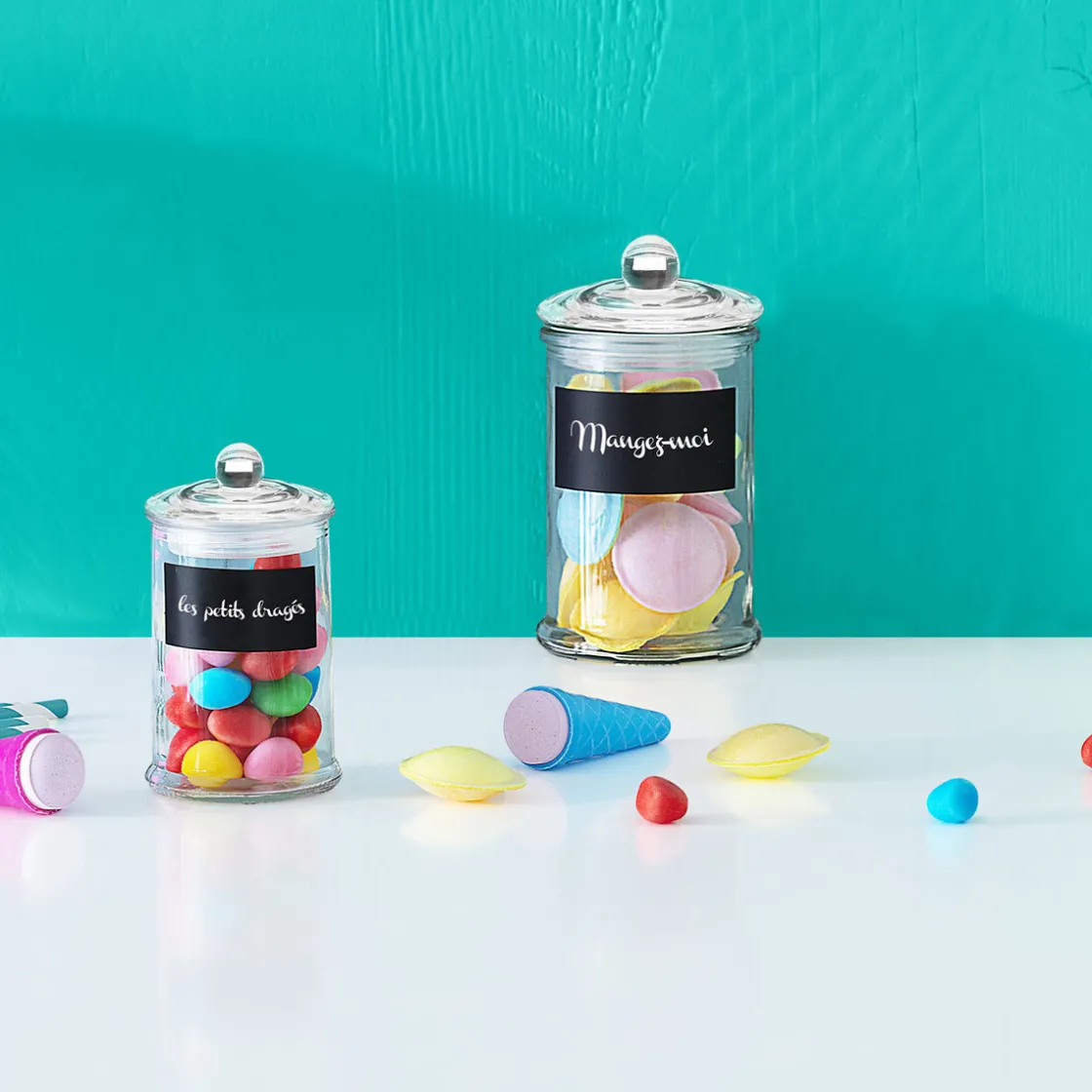 5five Bonbonnière en verre avec ardoise 1,2L