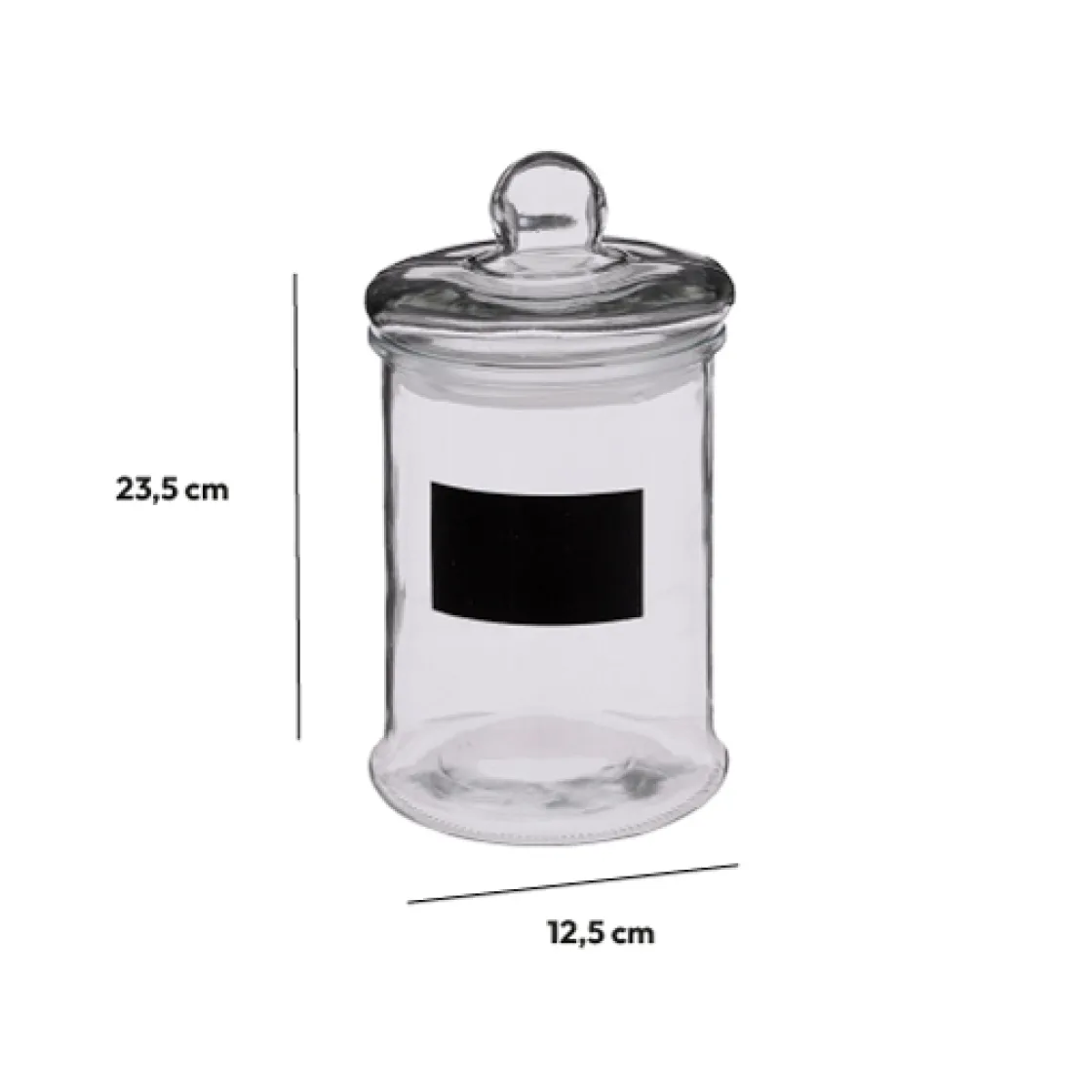 5five Bonbonnière en verre avec ardoise 1,2L