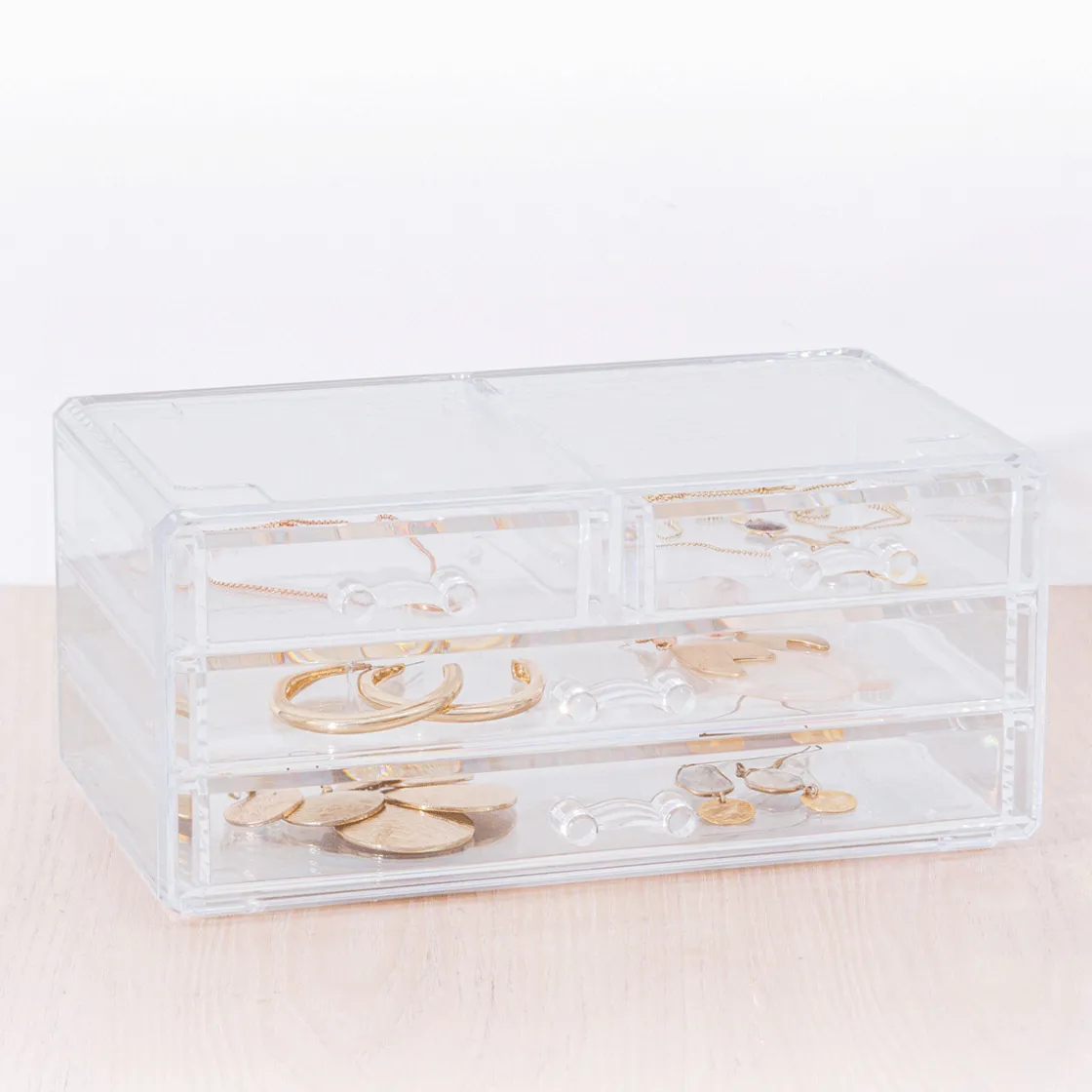 5five Boîte à bijoux 4 tiroirs, Transparent