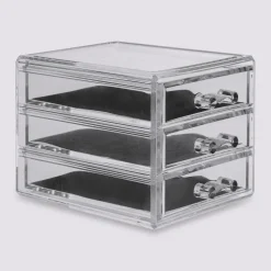 5five Boîte à bijoux 3 tiroirs, Transparent