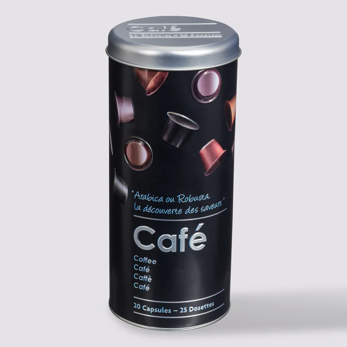 5five Boîte à café capsules métal, Noir