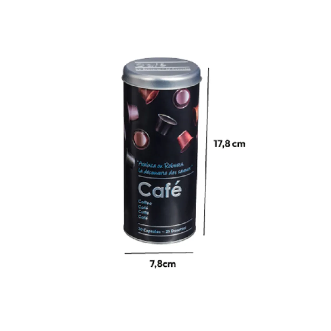 5five Boîte à café capsules métal, Noir