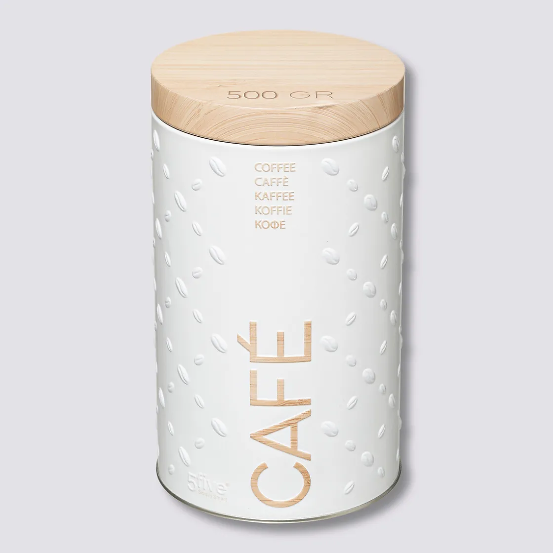 5five Boîte à café métal 500g, Blanc