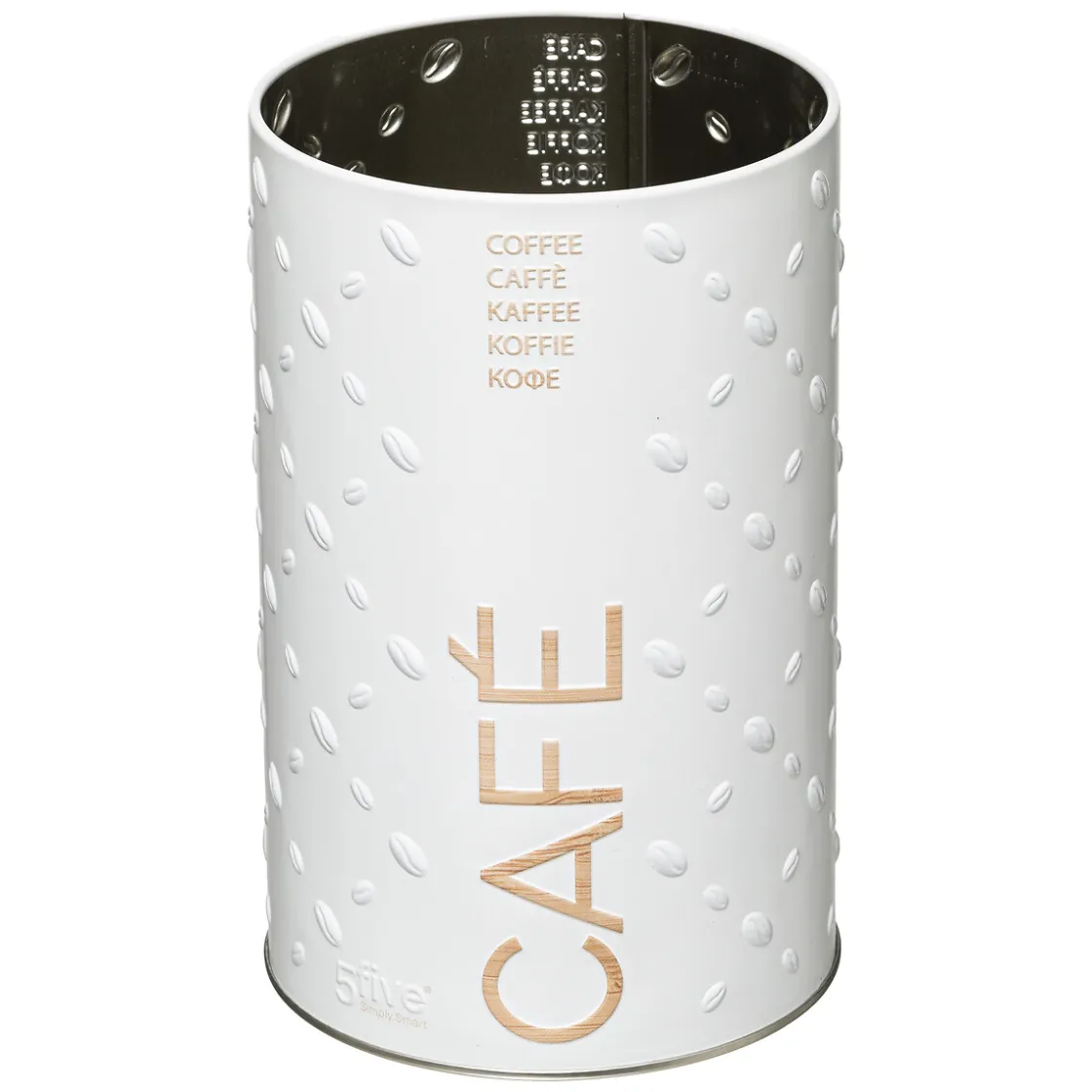 5five Boîte à café métal 500g, Blanc