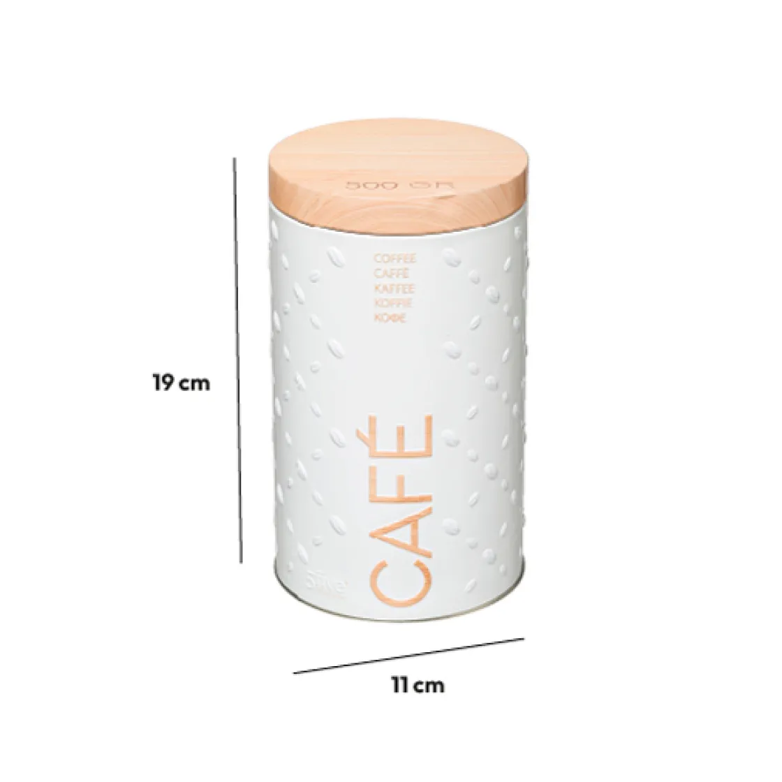 5five Boîte à café métal 500g, Blanc