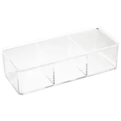 5five Boîte à cotons 3 compartiments, Transparent