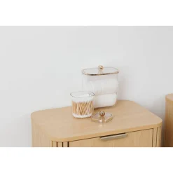 5five Boîte à cotons et cotons-tiges, L.8,9 cm, Transparent