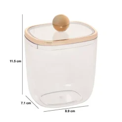 5five Boîte à cotons et cotons-tiges, L.8,9 cm, Transparent