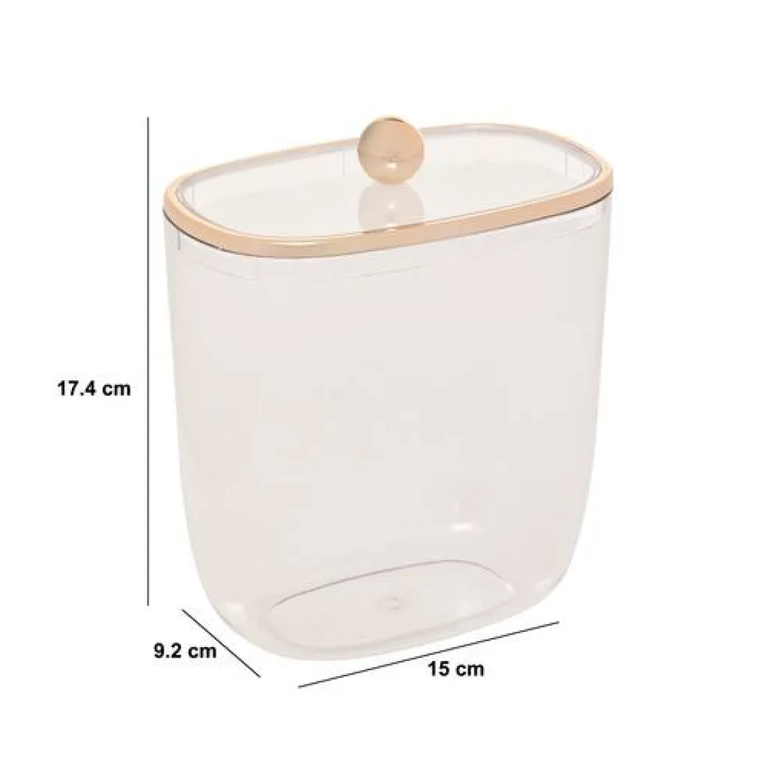 5five Boîte à cotons et cotons-tiges, L.15 cm, Transparent